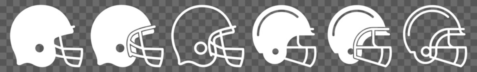 Wall Mural - football helmet icon white american football helmet set | football helmets icon headgear vector illu