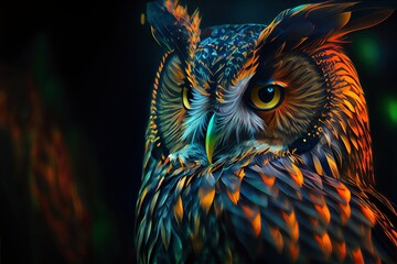 fantasy owl colorful 