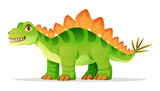 Fototapeta Dinusie - Cute stegosaurus dinosaur cartoon illustration isolated on white background