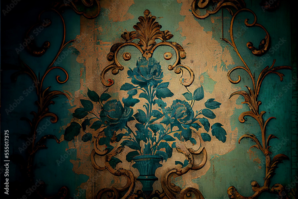 ancient Victorian wallpaper with a romantic feel ideal for backgrounds ...