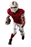 Fototapeta Sport - Football Player with a  Red uniform on a transparent background. PNG file.