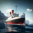 a majestic Norwegian ship in the ocean created with generative AI technology



