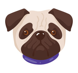 Sticker - pug dog mascot