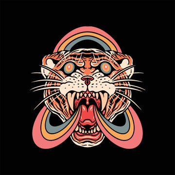 mind blowing trippy illustration vector design