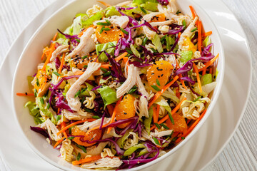 Wall Mural - Chinese Chicken Salad with mandarins and veggies