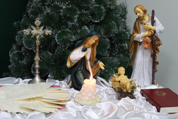 Wall Mural - Statuettes of the Nativity. Crib, concept cheistmas