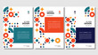 © brainstormsketches - Abstract flat geometric shapes cover design