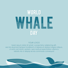 Wall Mural - World Whale Day template background for element design