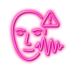 Poster - Voice wave line icon. Face scan sign. Neon light effect outline icon.