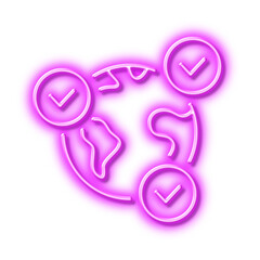 Poster - Online voting line icon. Internet vote sign. Neon light effect outline icon.