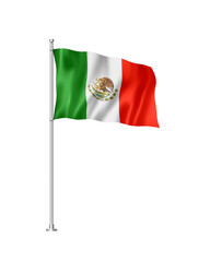 Wall Mural - Mexican flag isolated on white