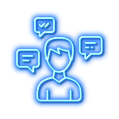 Poster - chat messages line icon. conversation sign. neon light effect outline icon.