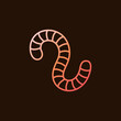 © tentacula - Worm vector concept colorful outline simple icon on dark background