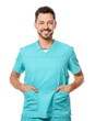 © New Africa - Doctor or medical assistant (male nurse) in uniform on white background