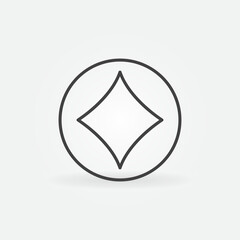 Poster - Circle with Diamonds Card Suit vector concept thin line icon