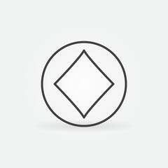 Poster - Diamonds Playing Card Suit vector concept round line icon or symbol