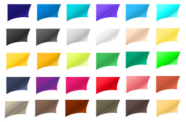 Poster - Vector curled corner of paper variety of colors mock up for design work