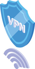 Poster - vpn shield icon isometric vector. server network. web internet