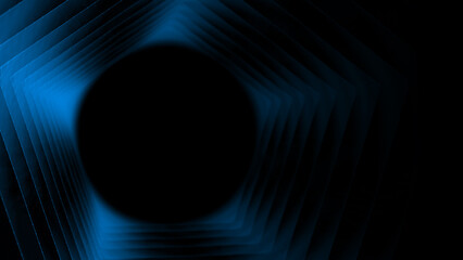 Poster - Galactic portal with linear connections. Optical illusion of a laser tunnel. Technological connections of space and time. The concept of leaders in the technological world. 3d rendering.