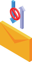 Poster - Mail send error icon isometric vector. Lost internet. Web failure