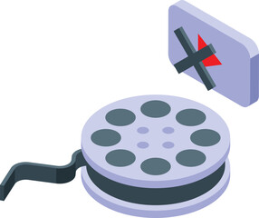 Poster - Video error icon isometric vector. Lost internet. Mobile service