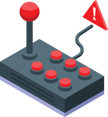 Poster - Joystick error icon isometric vector. Lost connection. 404 failure