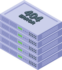 Poster - Server error icon isometric vector. Internet connection. Data service