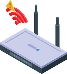 Poster - Wifi lost connection icon isometric vector. Internet error. Web service