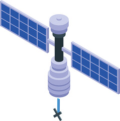 Poster - Satelitte error icon isometric vector. Lost connection. Page failure