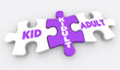 © iQoncept - Kidult Child Adult Puzzle Pieces Game Immature Hobbies 3d Illustration