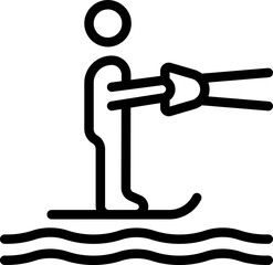 Wall Mural - Recreation water ski icon outline vector. Sea fun. Surfer board