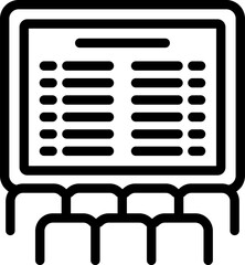 Poster - online seminar icon outline vector. training education. learn school
