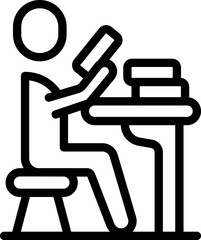 Poster - learn school desk icon outline vector. online success. study class
