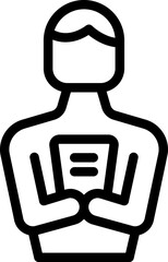 Poster - study class icon outline vector. seminar success. lesson distance