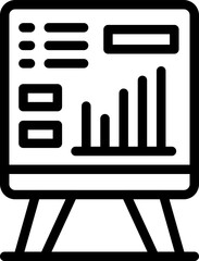 Poster - seminar banner icon outline vector. online training. education study