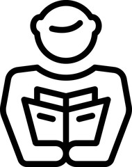 Poster - teacher learn icon outline vector. seminar course. student internet