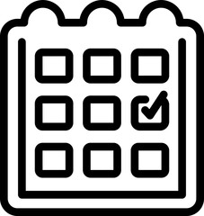 Poster - calendar course icon outline vector. training seminar. school teacher