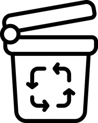 Sticker - Recycle can icon outline vector. Cotton plastic. Health cotton