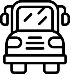 Sticker - New school bus icon outline vector. Face protection. Student safety
