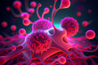 Cancer cells, malignant cells, generative ai illustration