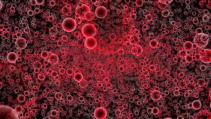 Poster - Abstract background with beautiful red cicles.
