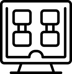 Poster - Pc gamer monitor icon outline vector. Digital device. Player platform