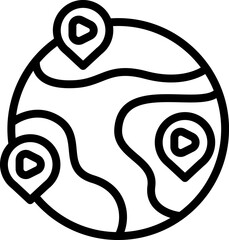 Poster - Global online game icon outline vector. Mobile play. Digital device