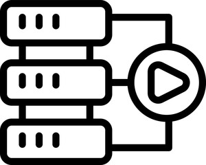 Poster - Server gamer data icon outline vector. Online game. Console device