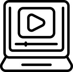 Poster - Video gamer icon outline vector. Online play. Pc console