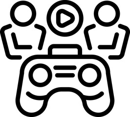 Poster - Gamer joystick icon outline vector. Digital device. Video platform