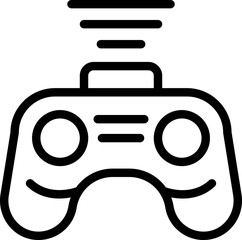Poster - Wireless joystick icon outline vector. Online game. Pc console