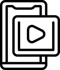Poster - Smartphone video game icon outline vector. Online play. Controller console