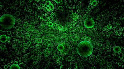 Poster - Abstract background with beautiful green cicles.