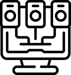 Poster - Control game icon outline vector. Online mobile. Pc device